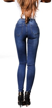 #S2567 Jeans WYSOKI STAN Cięte Strzępione 36/ S