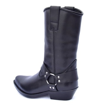 SKÓRZANE KOWBOJKI MOTOCYKLOWE RACE BOOTS DŁUGIE