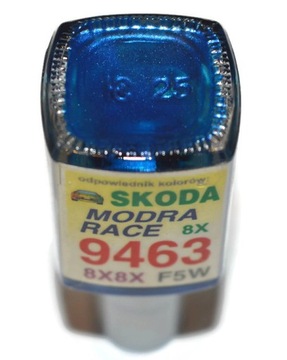SKODA 9463 LF5W 8X8X MODRA RACE BLUE LAKIER ZAPRAWKA DO RYS ARA 10 ML