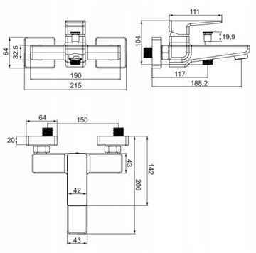 OMNIRES Parma Смеситель для раковины + душ