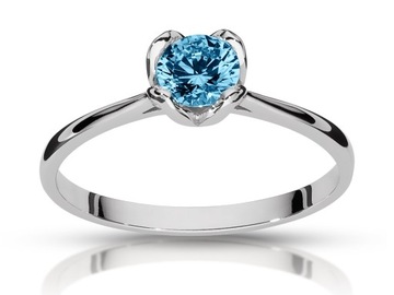Pierścionek zaręczynowy TOPAZ 0,50ct białe złoto