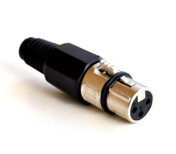 ZŁĄCZE XLR 3 PIN GNIAZDO czarne żeńskie XLR024