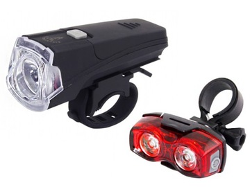 КОМПЛЕКТ ВЕЛОСИПЕДНЫХ ФОНАРОВ ПЕРЕДНЯЯ И ЗАДНЯЯ СВЕТОДИОДНАЯ ЛАМПА