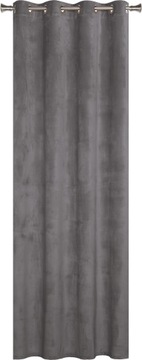 Zasłona aksamitna Velvet kółka 140x260 szary