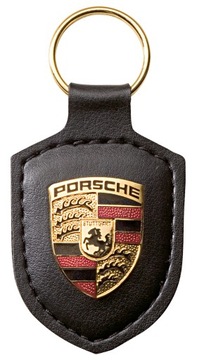 BRELOK Z GODŁEM PORSCHE - CZARNY