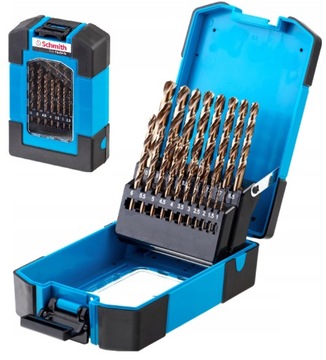 SCHMITH ZESTAW KOMPLET WIERTEŁ WIERTŁA DO METALU KOBALTOWE 1-10 mm 19 szt.
