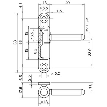 ПЕТЛЯ ВИНТОВАЯ-ВИНТОВАЯ С РЕЗЬБОВОЙ ПЛАСТИНКОЙ (КОМПЛЕКТ)