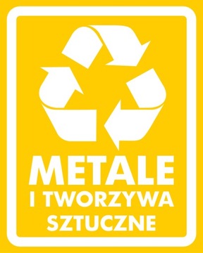 NAKLEJKA NA ŚMIETNIK KOSZ NA ŚMIECI 15cm METAL