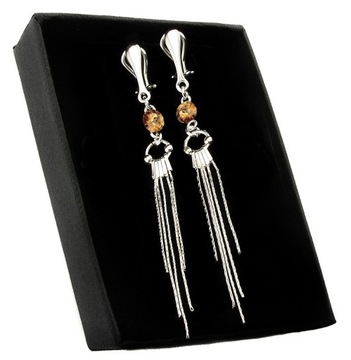 ARSYLION klipsy z rivoli Swarovski Light Col Topaz