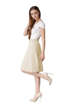 ЖЕНСКАЯ ПЛИССИРОВАННАЯ ЮБКА-МИДИ НА РЕЗИНКЕ, ЦВЕТА