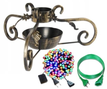 STOJAK POD CHOINKĘ ZESTAW LAMPKI 100 LED + KABEL