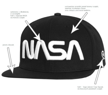 Бейсболка SNAPBACK NASA Черная