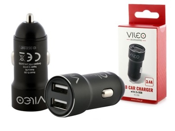 SZYBKA MOCNA ŁADOWARKA SAMOCHODOWA 2XUSB 3.4A