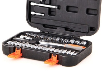 НАБОР ТОРЦЕВЫХ КЛЮЧЕЙ С ТРЕЩОТКОЙ 1/4 38 ЭЛЕМЕНТОВ.