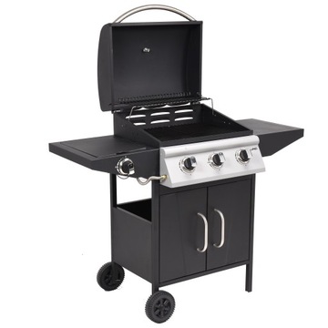 САДОВЫЙ ГАЗОВЫЙ ГРИЛЬ 3+1 ЛУНД 12,8 КВТ БОКОВАЯ ГОРЕЛКА ФАРФОРОВАЯ РЕШЕТКА