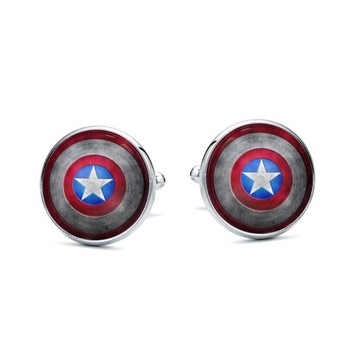 Spinki do mankietów Kapitan Ameryka Marvel Tarcza