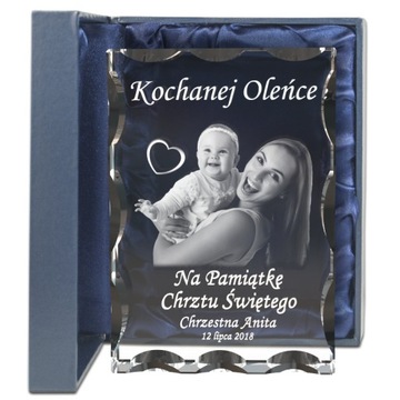 Pamiątka CHRZTU od matki chrzestnej Fotokryształ