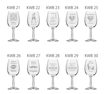 KIELISZEK DO WINA BIAŁEGO Z GRAWER-EM NA ŚLUB PREZENT Urodziny