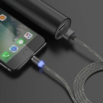 KABEL MAGNETYCZNY 3w1 DO IPHONE TYP-C MICRO USB