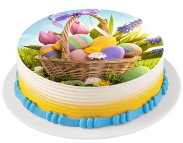 BARDZO GRUBY OPŁATEK NA TORT WIELKANOC DUŻY 20 CM