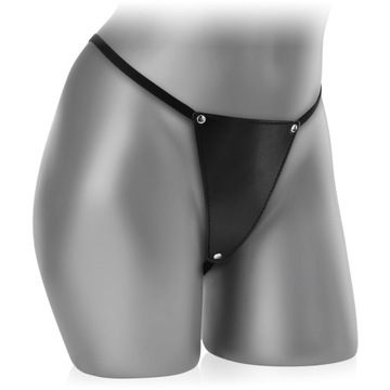 Czarne Skórzane Stringi Bielizna Kostium Latex