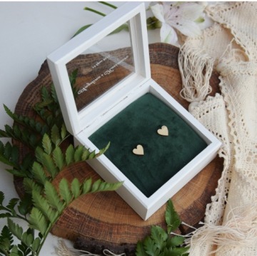 КОРОБКА ДЛЯ БЕЛЫХ ОБРУЧАЛЬНЫХ КОЛЬЦ В РУСТИКЕ с гравировкой