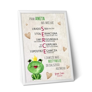 Prezent dzień nauczyciela ramka a4 plakat