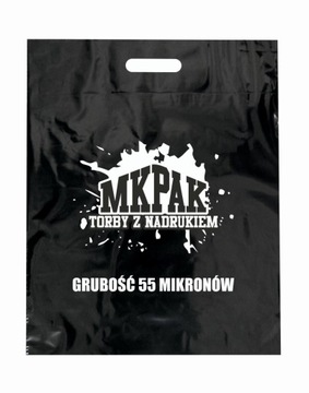 REKLAMÓWKI CZARNE Z NADRUKIEM 40X50 500 SZT