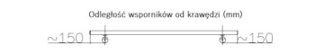 S112 Настенное ограждение, длина 100 см, цельная труба 2,0 мм, кислотостойкая сталь
