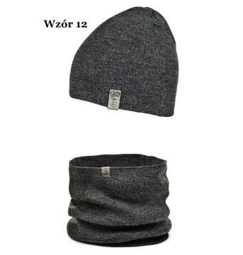 Мужской зимний комплект, ШАПКА и шарф-труба, ЦВЕТА М2