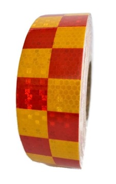 TAŚMA ODBLASKOWA PLASTER MIODU ŻÓŁTA SZACHOWNICA