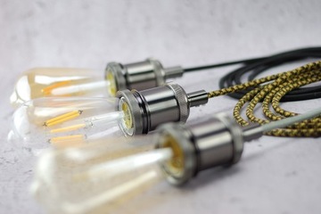 metalowa oprawka e27 czarna VINTAGE z kołnierzem lampa pająk edison LOFT