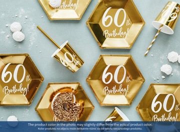 Чашки на 60-летие, ЗОЛОТО, 6 шт.
