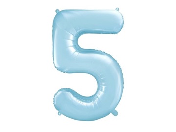 Balon foliowy Cyfra 5 niebieska 86 cm