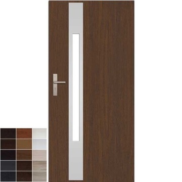 DRZWI STEELTHERM GŁADKIE SZYBA 90 101MM 15 KOLORÓW