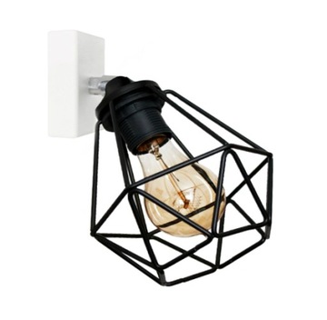 Kinkiet / Lampa DIAMOND 1 WHITE biało - czarna