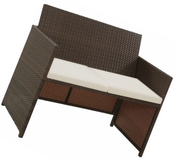 ŁAWKA OGRODOWA Z OPARCIEM TECHNO RATTAN == BRĄZOWA