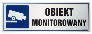 Obiekt monitorowany tabliczka PCV piktogram 10x30