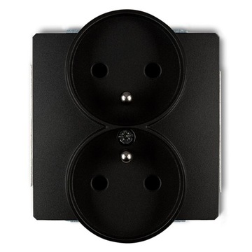 KARLIK DECO GNIAZDO PODWÓJNE Z/U 12DGPR-2z CZARNE