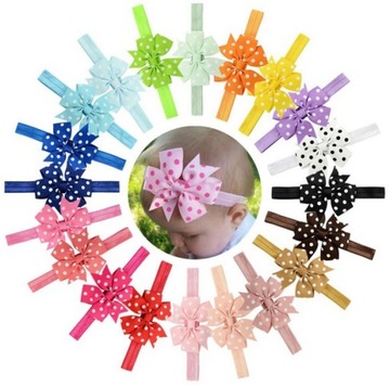 Opaska na gumce z KOKARDĄ BRZOSKWINIOWA