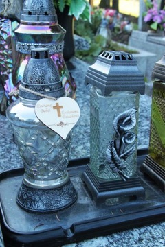 Drewniana zawieszka na znicz Wszystkich Świętych Kochanej Mamie