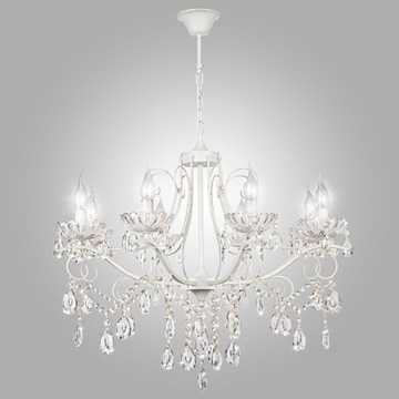 Lampa Wisząca Glamour Kryształowa BIAŁA ARARAT 8