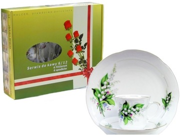 080 KAMELIA SERWIS KAWOWY 6/12 CHODZIEŻ PORCELANA