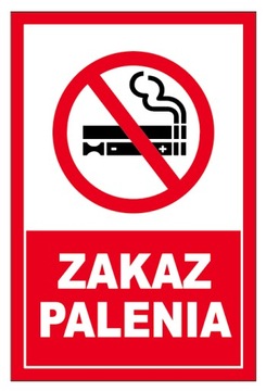 ZAKAZ PALENIA TABLICZKA 20x30 PCV 5mm E-PAPIEROS