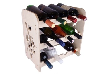 Деревянная винная полка, полка на 12 бутылок.