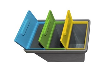 Контейнер для сортировки мусора с тройной корзиной 40 л