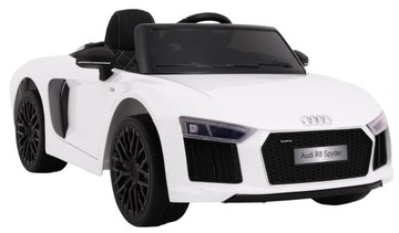 Audi R8 Spyder White на аккумуляторе + Пульт дистанционного управления + EVA + Бесплатный запуск + Радио MP3