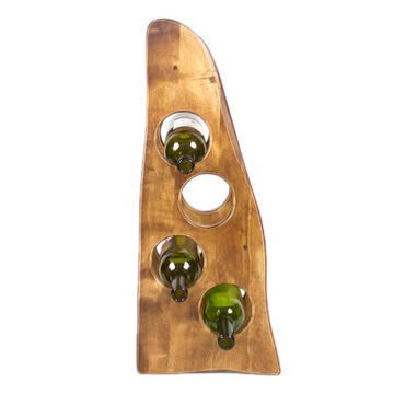 Stojak na wino z naturalnego drewna 4 BUTELKI