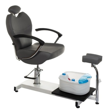 Fotel kosmetyczny do pedicure z masażerem SZARY