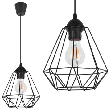 SUFITOWA LAMPA WISZĄCA DIAMENT LOFT EDISON Z DRUTU